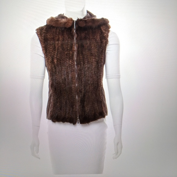 MINK MAXMARA fur VEST with hood - Picture 5 of 7